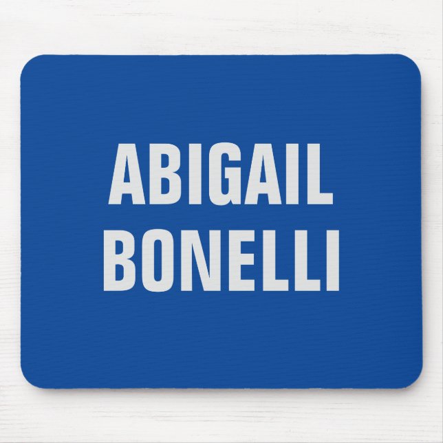 Sharp bold custom excellent minimalist name blue mouse mat (Front)
