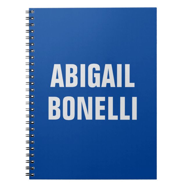 Sharp bold custom excellent minimalist name blue notebook (Front)
