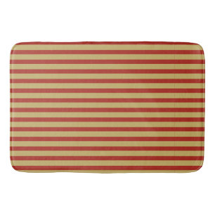 Sharp bold custom minimalist gold red color lines bath mat
