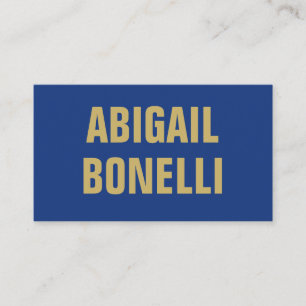 Sharp bold custom minimalist name gold blue color enclosure card