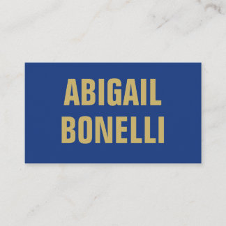 Sharp bold custom minimalist name gold blue colour enclosure card
