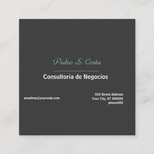 Sharp Business Consultant Assistant  Manager Square Business Card (Front)