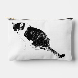 Sharp Cat Graphic Refreshes Beauty Routine Accessory Pouch