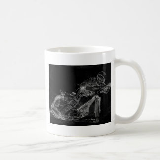 sharp designs. speedway bikeonblack coffee mug