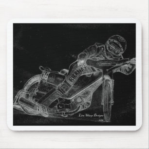 sharp designs. speedway bikeonblack mouse mat