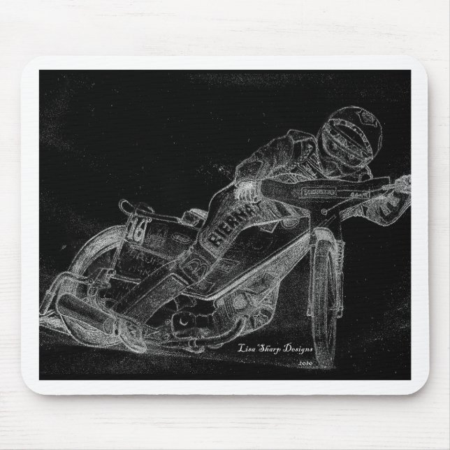 sharp designs. speedway bikeonblack mouse mat (Front)