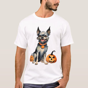 Sharp Dog Guards Halloween Pumpkins Premium T-Shirt