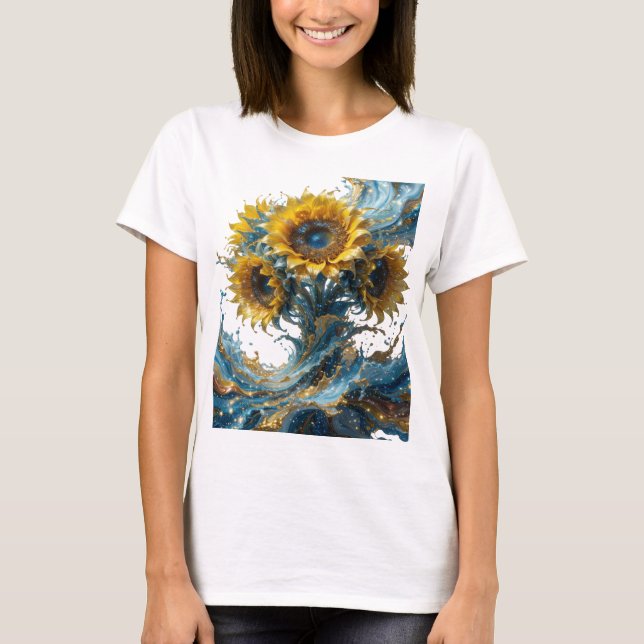 Sharp Gold ABSTRACT ART Graphic Tee (Front)