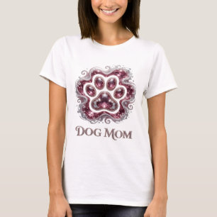 Sharp Gold DOG MOM Quote Design T-Shirt
