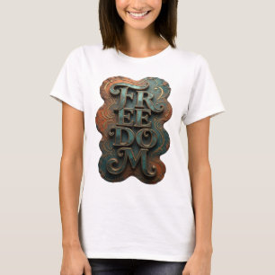 Sharp Gold FREEDOM Slogan Tee