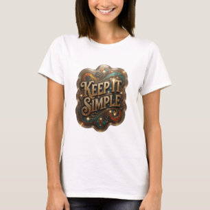 Sharp Gold KEEP IT SIMPLE Print T-Shirt