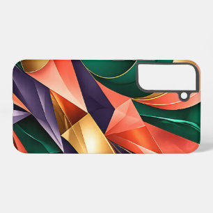 Sharp Green Gold Abstract Geometric Crystal Samsung Galaxy Case
