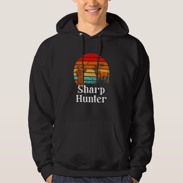 Sharp Hunter Fathers Day Hunting Parents Animal Sh Hoodie (Front)