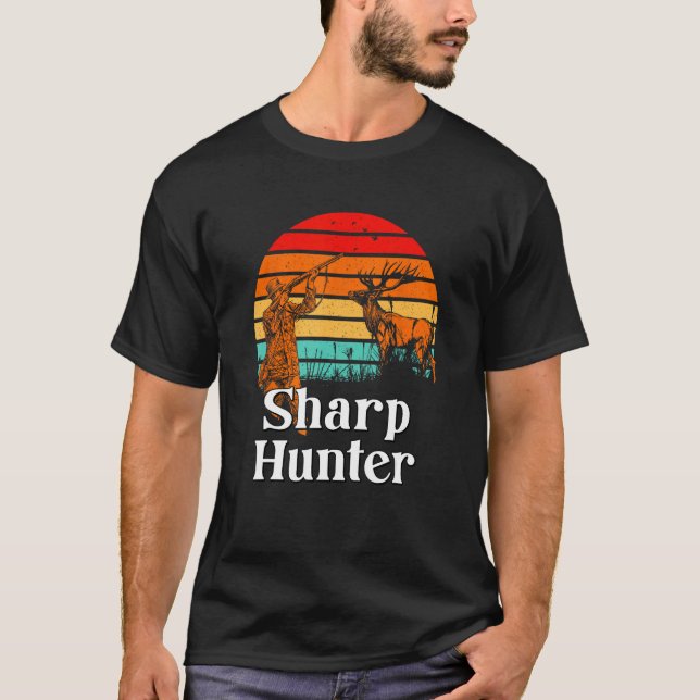 Sharp Hunter Fathers Day Hunting Parents Animal Sh T-Shirt (Front)
