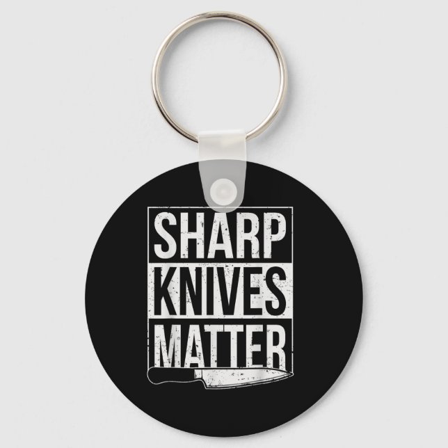 Sharp Knives , Cook Funny Culinary Funny Chef  Key Ring (Front)