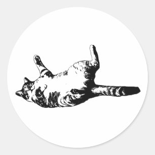 Sharp-Line Tabby Classic Round Sticker