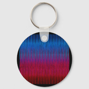 Sharp Lines of Yin Yang Abstraction Art Design Key Ring