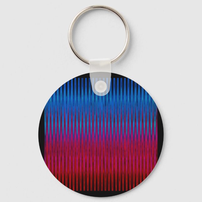 Sharp Lines of Yin Yang Abstraction Art Design Key Ring (Front)