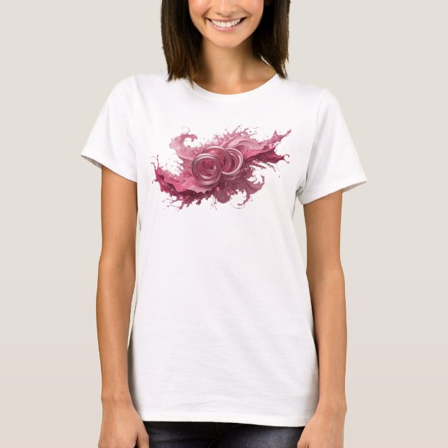 Sharp Pink ABSTRACT ART Art Print T-Shirt (Front)