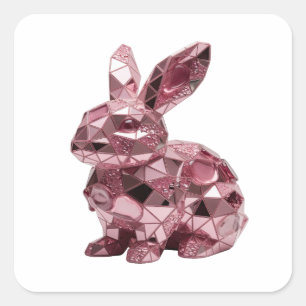 Sharp Pink Abstract Vinyl Style Square Sticker
