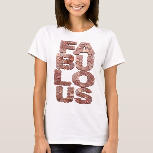 Sharp Pink FABULOUS Graphic Design T-Shirt (Front)