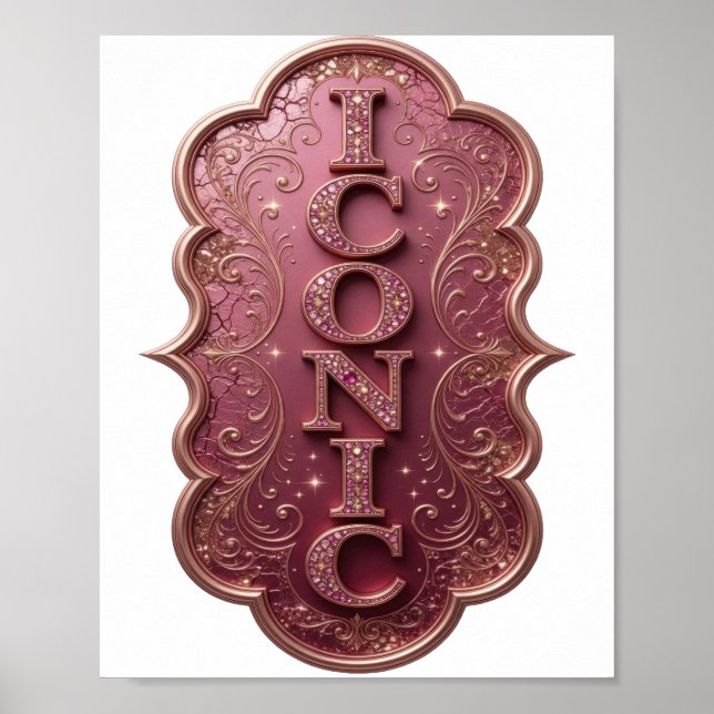 Sharp Pink ICONIC Bold Design Poster (Front)