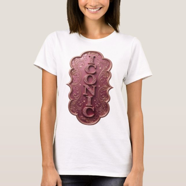 Sharp Pink ICONIC Bold Design T-Shirt (Front)