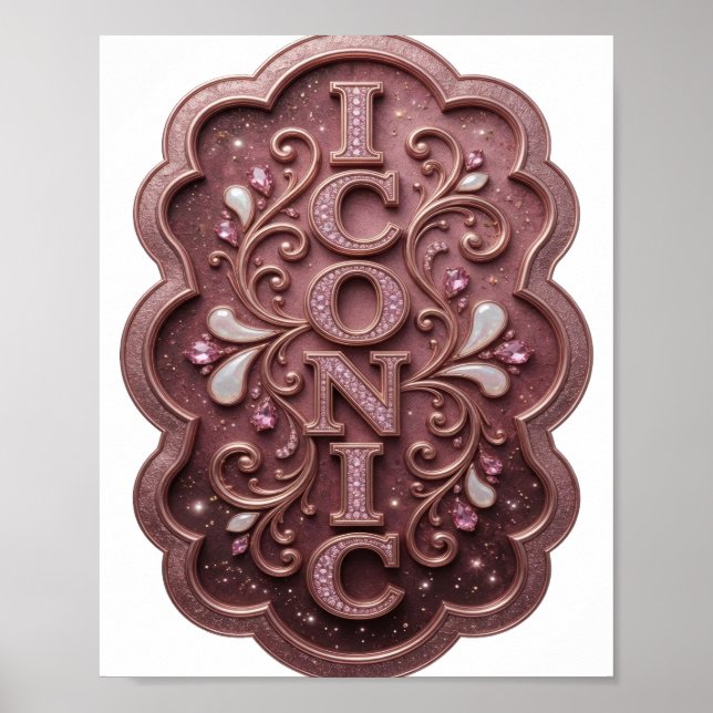 Sharp Pink ICONIC Graphic Design Poster (Front)