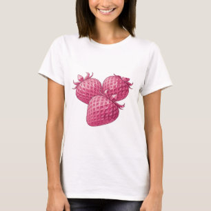 Sharp Pink THREE PINK CRYSTAL STRAWBERRIES T-Shirt