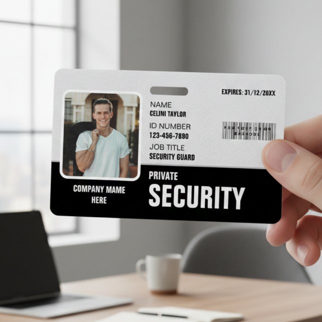 Sharp & Professional: Custom Security Guard ID  Badge (Sharp & Professional: Custom Black Security Guard ID Badge)