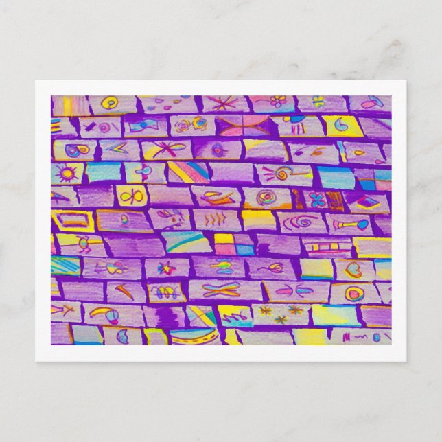 Sharp Purple Bricks Postcard (Front)