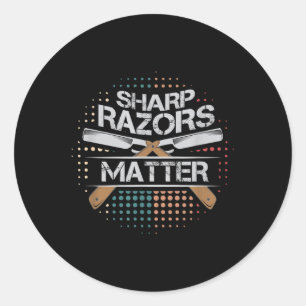 Sharp Razors Barbers Shop Shaving Gift Classic Round Sticker