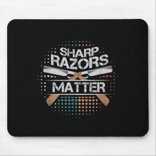 Sharp Razors Barbers Shop Shaving Gift Mouse Mat