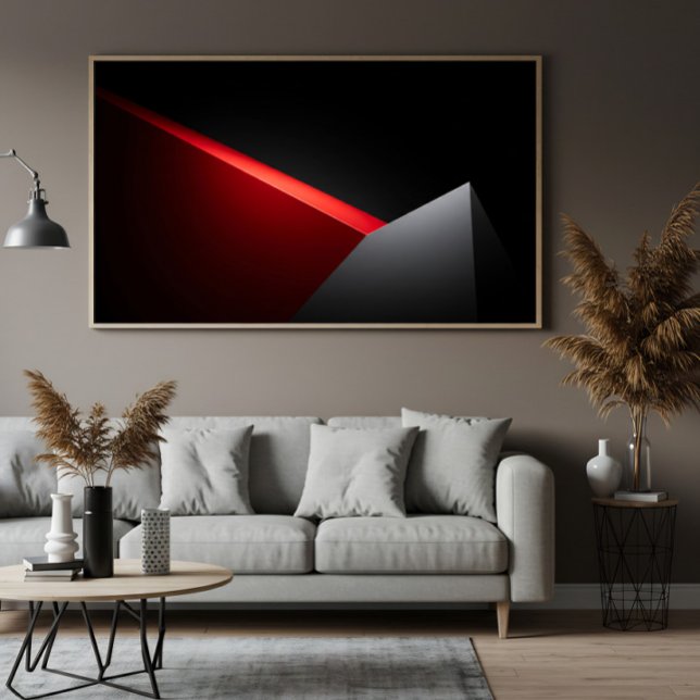 Sharp Red and Grey Abstract Minimalis Canvas Print (Creator Uploaded)