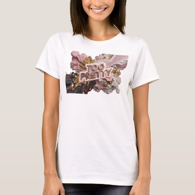 Sharp Red TOO PRETTY Quote Shirt (Front)