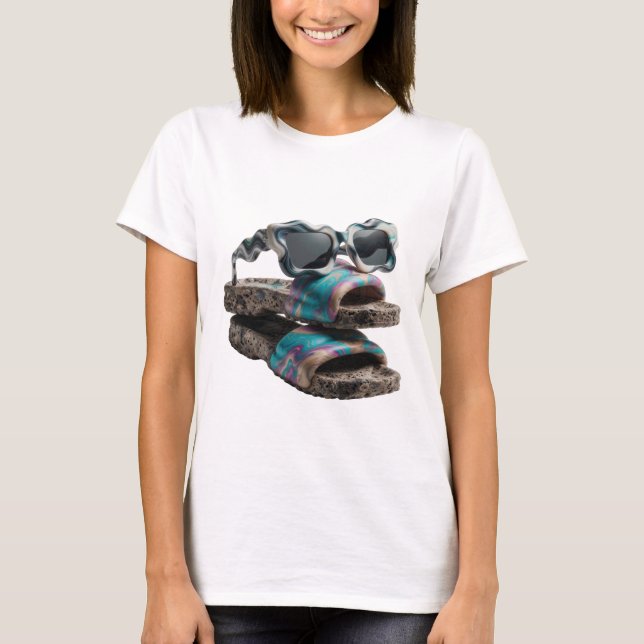 Sharp Silver ABSTRACT ART Design v2 T-Shirt (Front)