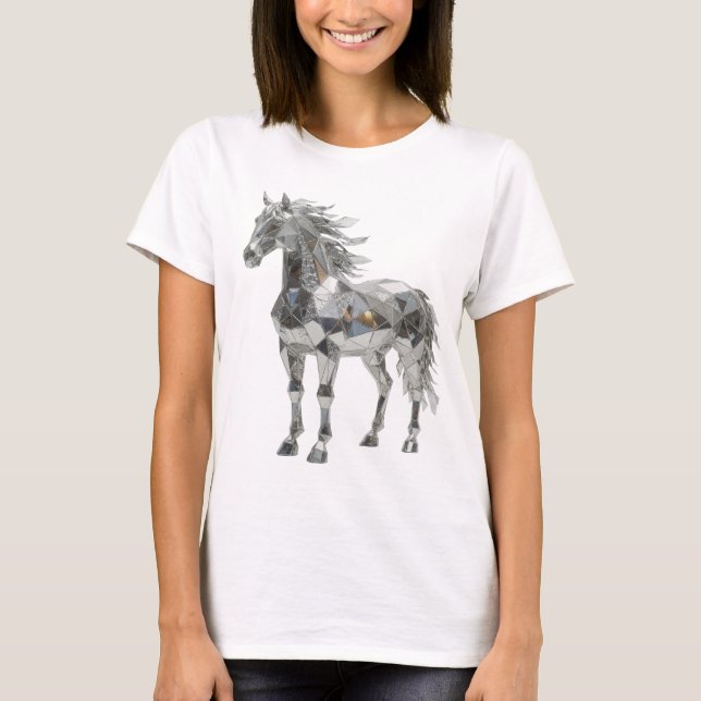 Sharp Silver ABSTRACT ART Modern Design T-Shirt (Front)