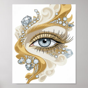 Sharp Silver ABSTRACT ART Modern Design v2 Poster