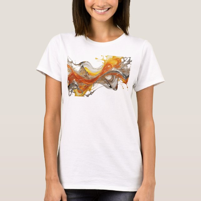 Sharp Silver ABSTRACT ART Wearable Art T-Shirt (Front)