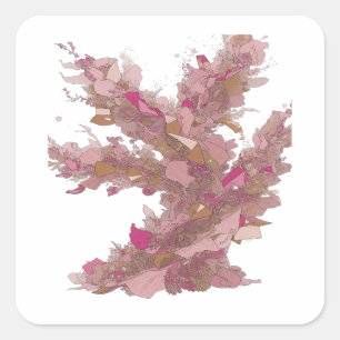 Sharp Silver Abstract Sticker Print