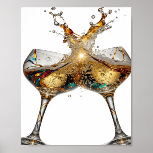 Sharp Silver CHEERS TO GOOD HEALTH 3D Text Art Poster