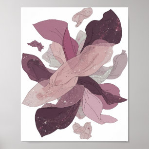 Sharp Silver MAGNOLIA GALAXY Statement Design Poster