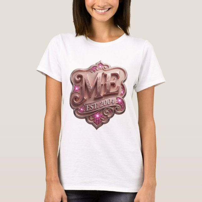 Sharp Silver ME EST 2004 Text Design T-Shirt (Front)