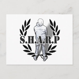 sharp skin standing postcard