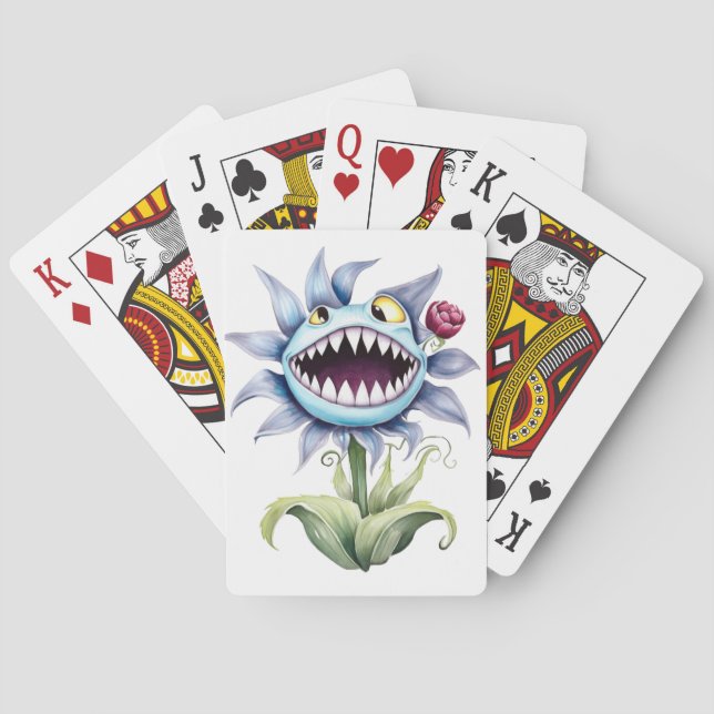 Sharp Teeth Monster Flower Playing Cards (Back)