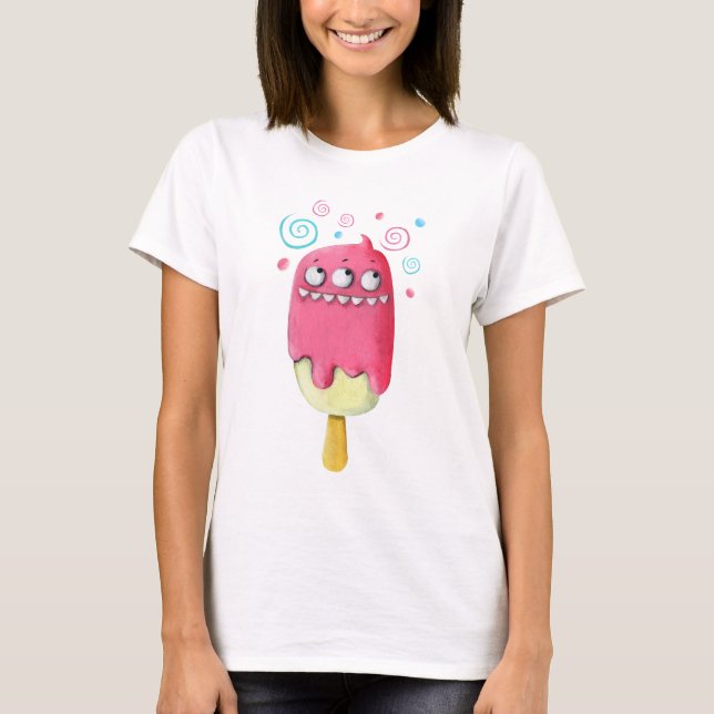 Sharp Teeth Monster Ice Cream Cone T-Shirt (Front)