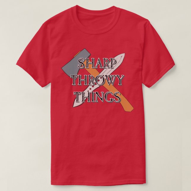 Sharp Throwy Things letter outline The Axe Shoppe T-Shirt (Design Front)