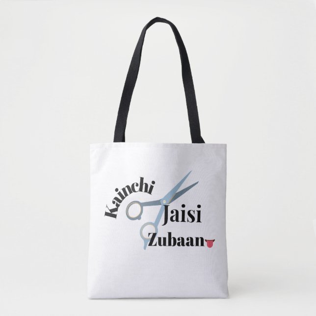 Sharp Tongue – Kainchi Jaisi Zubaan | Funny Indian Tote Bag (Front)