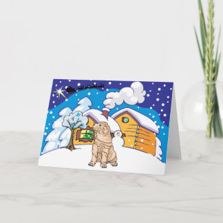 sharpei cabin holiday card