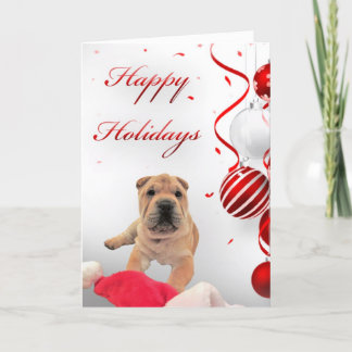 Sharpei Happy Holidays Holiday Card